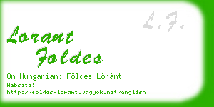 lorant foldes business card